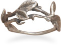 Antiqued Leaf Ring in Sterling Silver