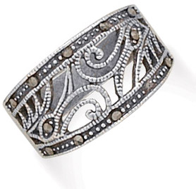 Swirl Design Marcasite Ring