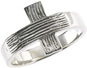 Men's Rustic Cross Ring in Sterling Silver