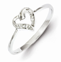 Diamond Accent Heart Ring in Sterling Silver