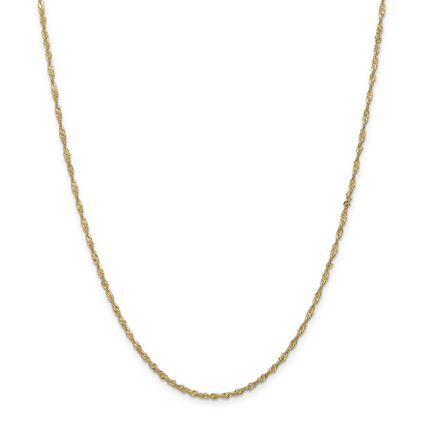 1.7mm 14K Gold Singapore Chain Necklace