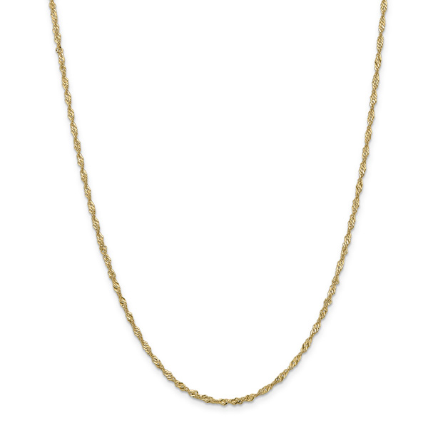 2mm 14K Gold Singapore Chain Necklace