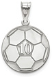 Sterling Silver Soccer Ball Pendant with Number and Name