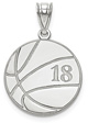 Custom 14K White Gold Basketball Pendant w/ Name and Number