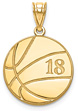 Personalized 14K Gold Basketball Necklace with Number and Name