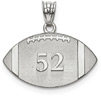 Custom 14K White Gold Football Pendant with Number and Name