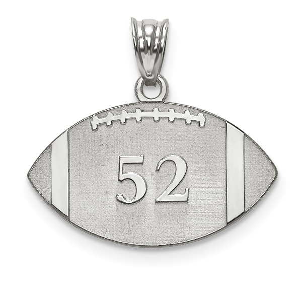 Personalized Nameplate Football Pendant in Sterling Silver