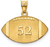 Personalized 14K Gold Football Pendant with Name and Number