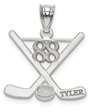 Sterling Silver Name and Number Hockey Pendant