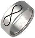 Black Titanium Infinity Symbol Wedding Band Ring