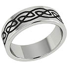 Black Titanium Celtic Wedding Band Ring