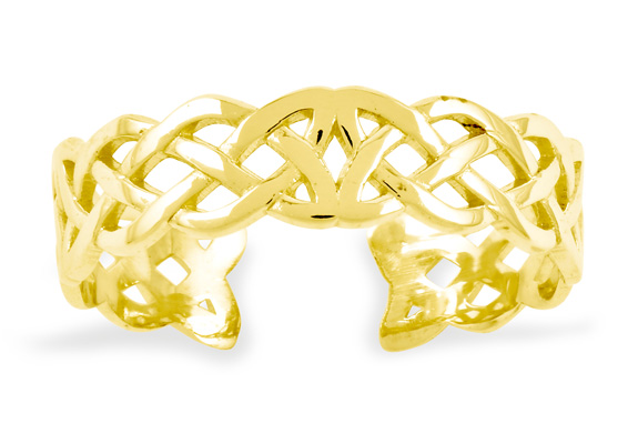 14K Gold Celtic Pretzel Toe Ring