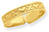 14K Gold XO Heart Toe Ring