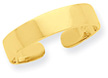 Adjustable Flat Band Toe Ring, 14K Gold