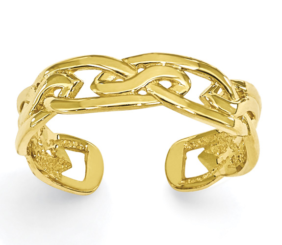 Celtic Weave Toe Ring, 14K Gold