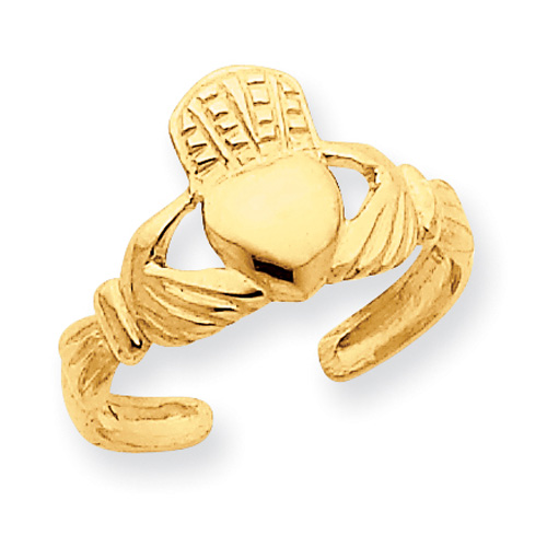 Claddagh Toe Ring, 14K Yellow Gold