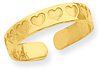 Indented Heart Toe Ring, 14K Gold