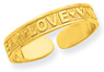 Love Heart Toe Ring, 14K Gold
