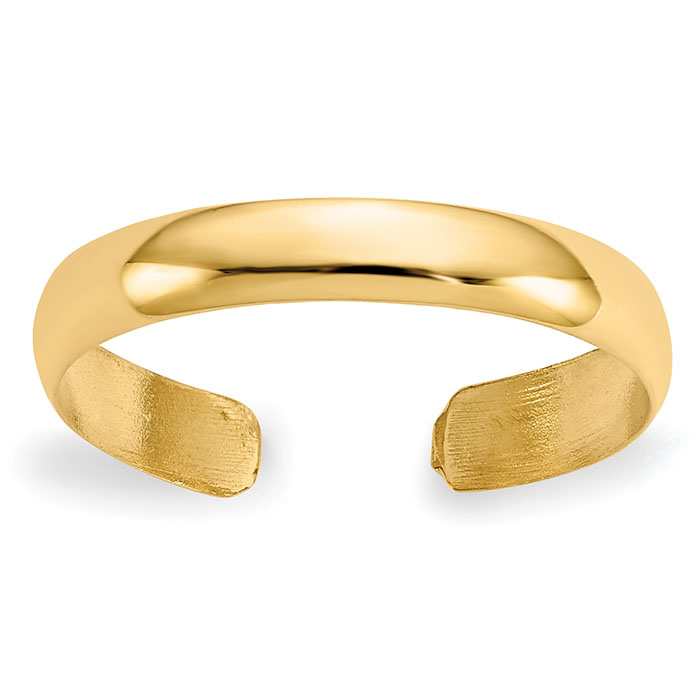 14K Gold Plain Polished Toe Ring