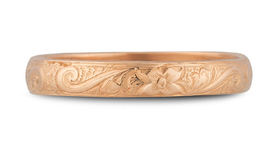 Paisley Floral Wedding Band in 18K Rose Gold