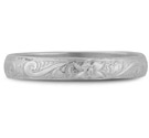 Paisley Floral Wedding Band in 18K White Gold