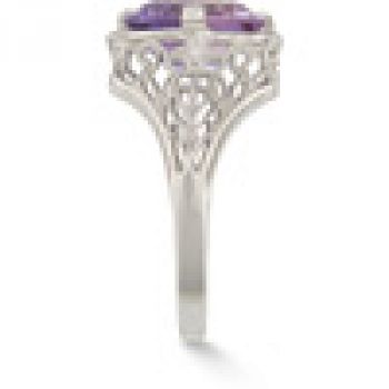 Vintage Emerald-Cut Amethyst Ring in .925 Sterling Silver 3