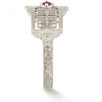 Vintage Filigree Garnet Ring in 14K White Gold 3