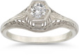 Platinum Vintage Art Deco 1/4 Carat Diamond Engagement Ring