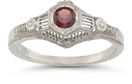 Vintage Ruby Floral Ring in .925 Sterling Silver
