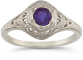 Enchanted Amethyst Ring in 14K White Gold