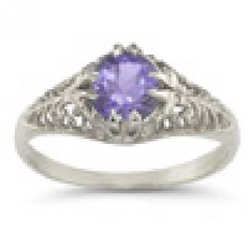 Mythical Amethyst Gemstone Ring in 14K White Gold 5