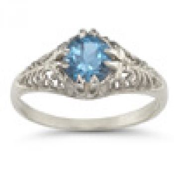 Mythical Blue Topaz Ring in 14K White Gold 5