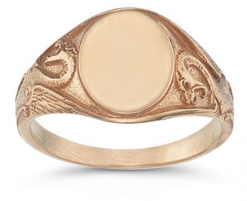 Welsh Dragon Signet Ring, 14K Rose Gold 4