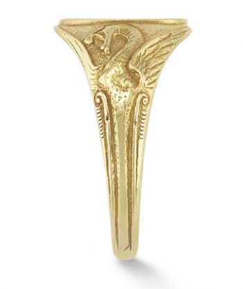 Welsh Dragon Signet Ring in 14K Gold 2