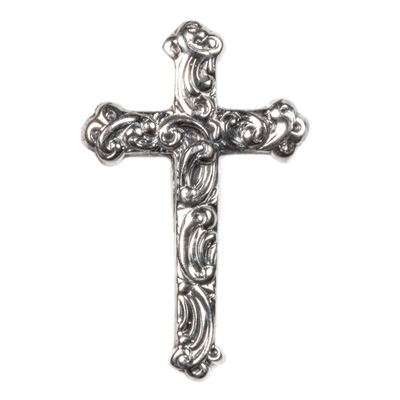 Vintage Style Budded Cross in Sterling Silver