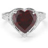 Vintage Filigree Garnet Heart Ring