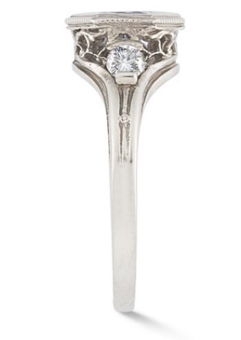 Roman Art Deco Garnet and Diamond Ring 4