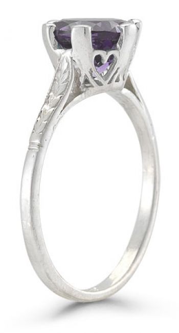 Sterling Silver Vintage Floral Amethyst Ring 2