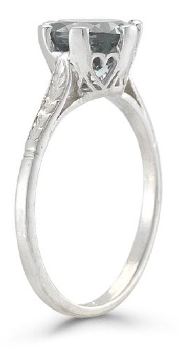 Sterling Silver Vintage Floral Aquamarine Ring 2