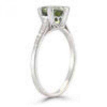 Sterling Silver Vintage Floral Peridot Ring 3