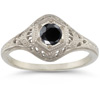 Antiqued Black Diamond Ring