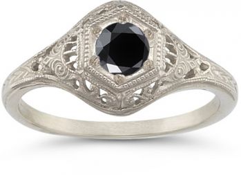 Black Diamond Bridal Set in .925 Sterling Silver 2