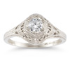 Silver Antiqued Engagement Ring Set