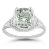 Antique-Style Floral Green Amethyst Ring