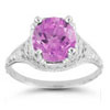 Antique-Style Floral Pink Topaz Ring