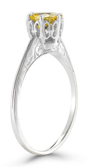 Vintage Prong-Set Citrine Ring in Sterling Silver 2