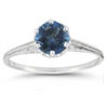 Vintage Prong-Set London Blue Topaz Ring