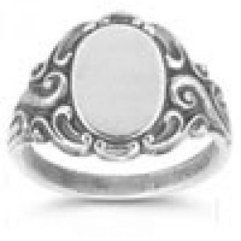 Vintage Paisley Signet Ring in Sterling Silver 5