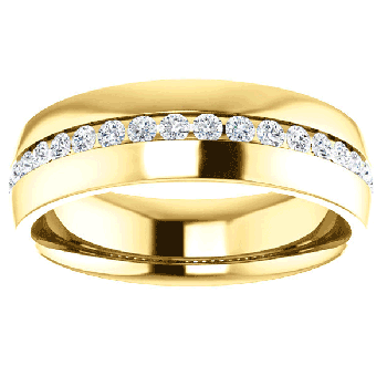 0.33 Carat Channel-Set Diamond Wedding Band Ring, 14K Gold 2