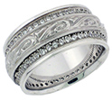 1/2 Carat Vintage Style Wide Diamond Paisley Wedding Band Ring